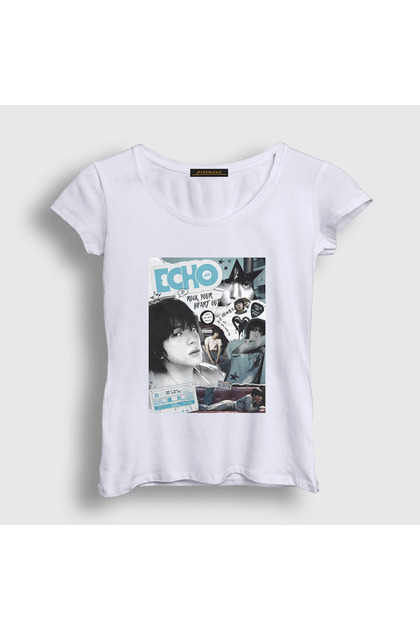Women's White Rock Echo Kim Seok Jin Bts T-Shirt 598953Tt