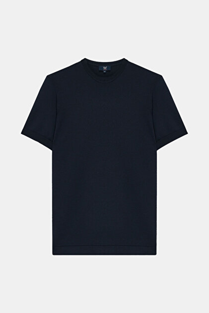 LACİVERT BİSİKLET YAKA T-SHIRT