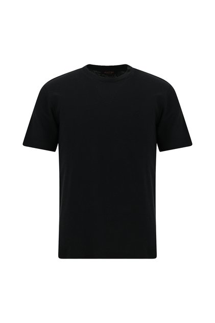 Bisiklet Yaka Slim Fit Dar Kesim Nakışlı Pamuklu Lyocell T-shirt