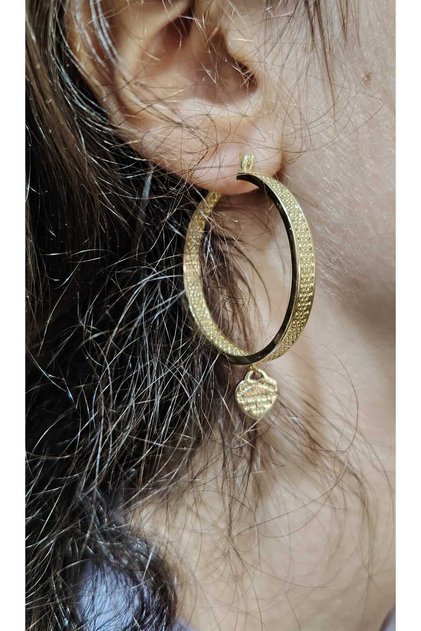 Cercei tiffry placati cu aur 14 k diametru 3.5 cm