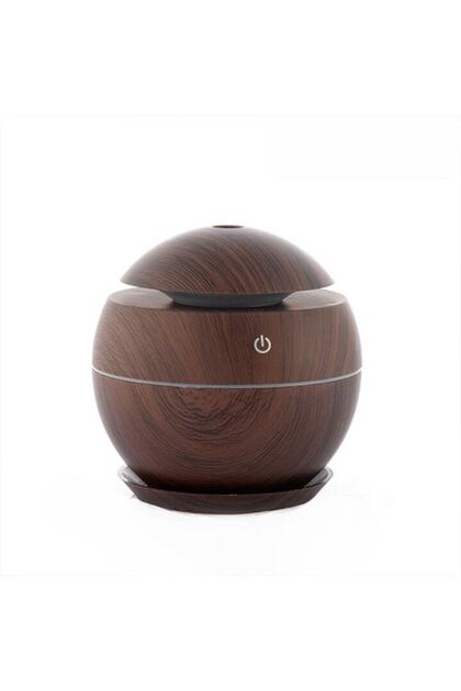 Umidificator ultrasonic si difuzor uleiuri esentiale, 200 ml, Lumini LED, USB, Maro inchis