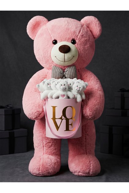 90cm Large Pink Plush Bear 15-Piece Mini Teddy Bear Pink Love Box Valentine's Day Birthday Mother's Day Concept Gift Set