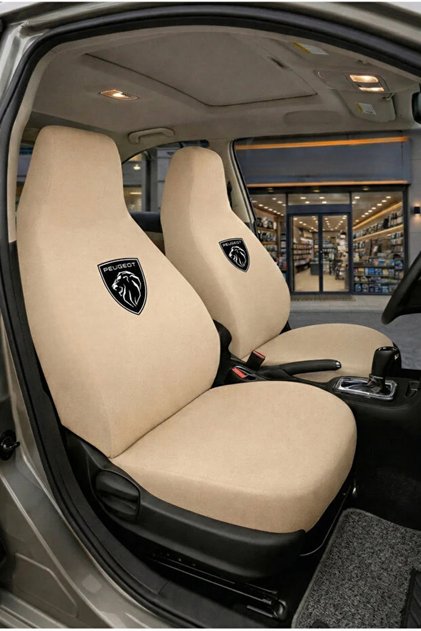 Peugeot 2008 Bej Araç Koltuk Kılıfı Koruyucu Penye Servis Kılıfı