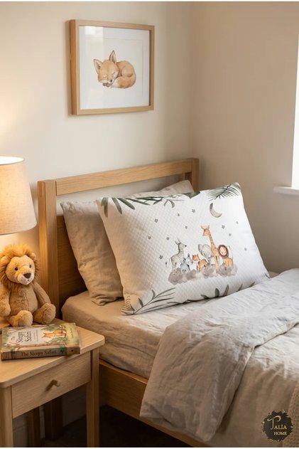 Safari Animals Patterned Children's Baby Orthopedic Visco Pillow Tlv-011