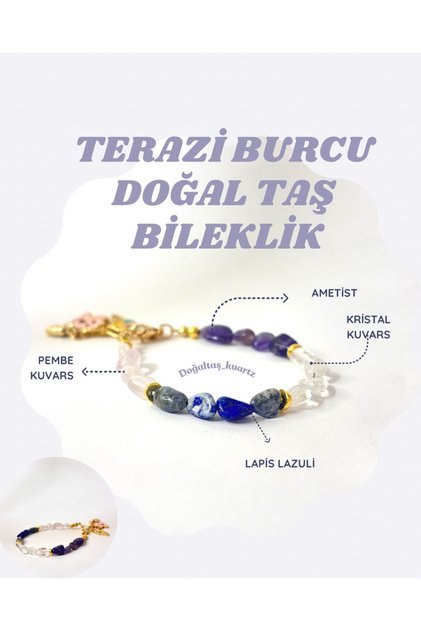 Libra Zodiac Natural Stone Bracelet. Certified Original Natural Stone