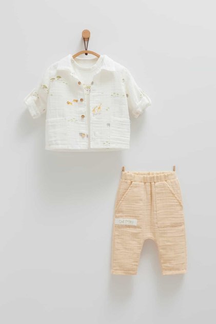 Safari Muslin Baby Boy 3-Piece Set