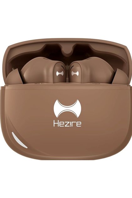 HBudz Go True Wireless Earbuds Brown – Bluetooth 5.3, 10H Playtime + Charging Case, IPX4 Sweat-Resistant, Touch Controls (HEZ-TWS-750)