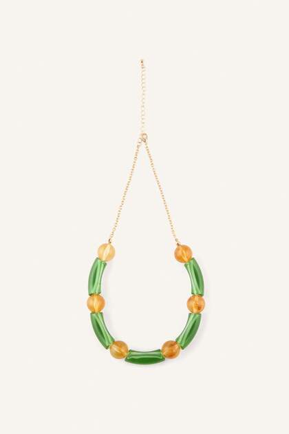 Women's Amber Colored Necklace H5441Axns