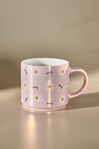 Daisy Luster Pink Daisy Patterned Mug 420 ml