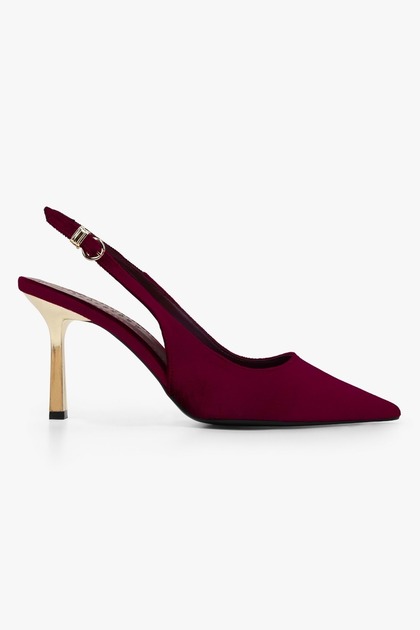 Shoeberry Kadın Hudson Bordo Kadife Gold Tokalı Stiletto - Fiyatı