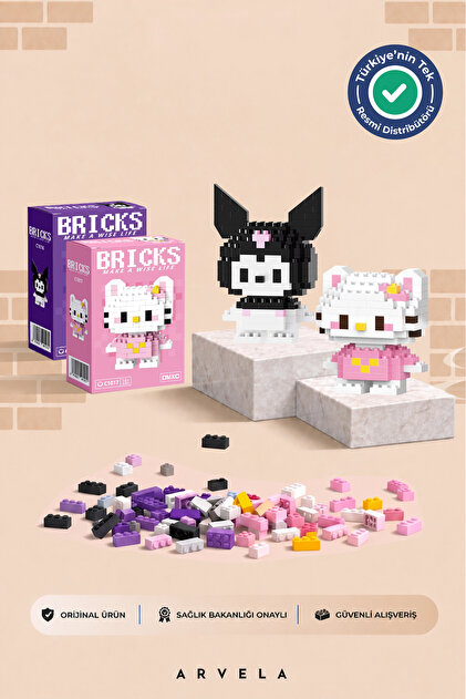 Bricks make a wise life Hello Kitties ve Kuromi | 3'lü Blok Figür
