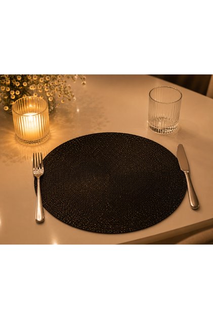 American Service Set of 6 Black Glitter