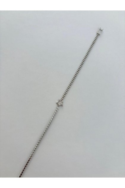 Minimal Medium Star Stone Waterway Silver Color Bracelet