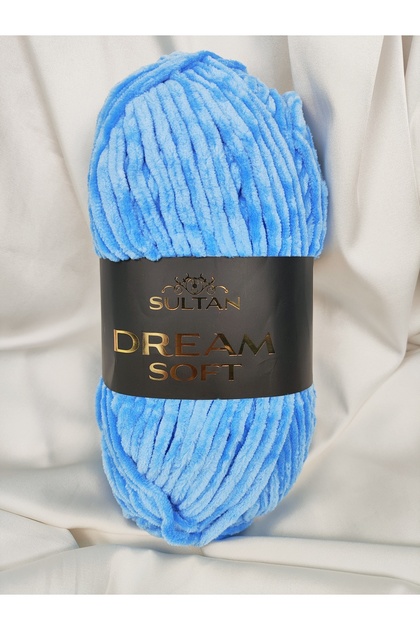Dream Soft Velvet Dark Baby Blue Hand Knitting Yarn 100Gr. 120 Meters. (1 Piece) - Color: 927