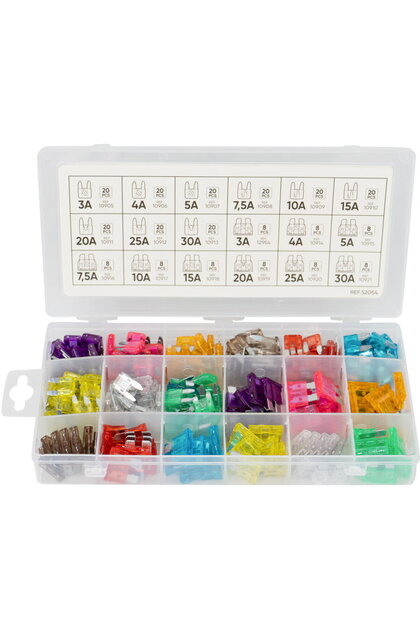 Trusa sigurante fuzibile 5A-30A (252buc) contine 20 buc sigurante Mini de: 3A, 4A, 5A, 7.5A, 10A, 15
