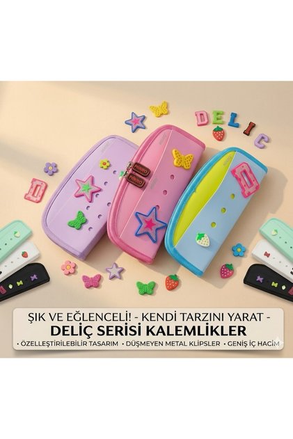 Deliç Serisi Kalemlik - Kendi Tarzını Yarat! Renkli, Geniş Hacimli ve Figürlü Okul Kalem Kutusu