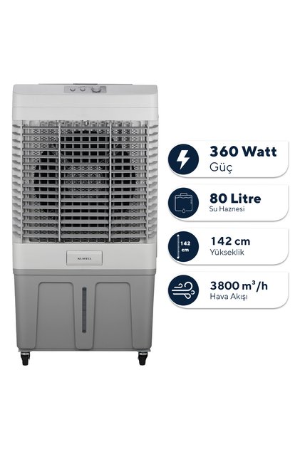80 Litre Sulu Portatif Hava Soğutucu (Air Cooler) Büyük Boy HAC-100