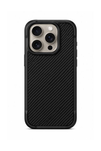 iPhone 15 Pro Max Compatible Magsafe Original Fiber Coated Fiber Phone Case Black