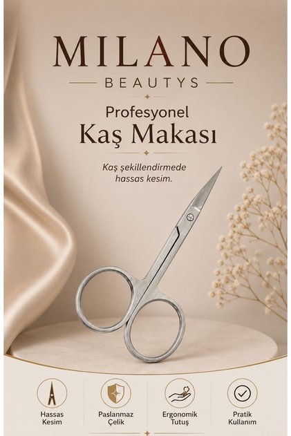 Kaş Makası Paslanmaz Çelik Kaş Bıyık Makası