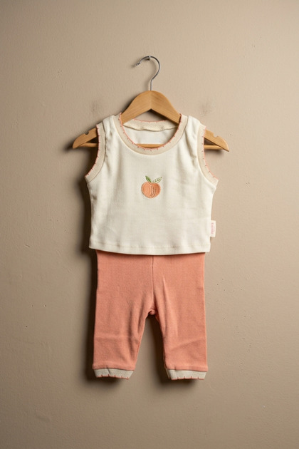 Fruit Embroidered Summer Baby Girl 2-Piece Set