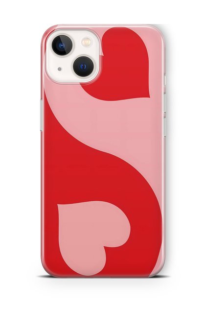 iPhone 15 Compatible Red Ying Yang Pattern Transparent Phone Case