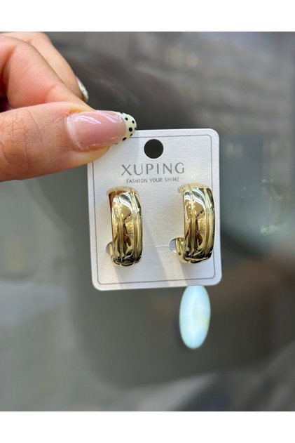 Xuping kararmaz gold çelik küpe