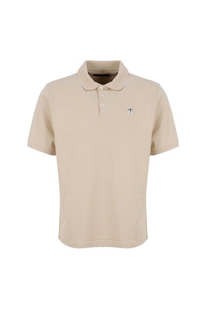 Bej Erkek Logo Baskılı T-Shirt
