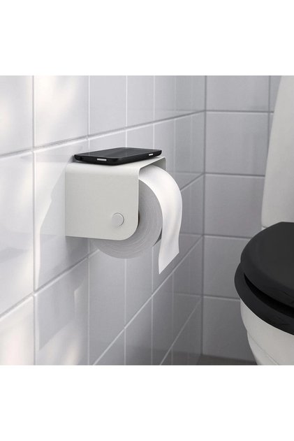 Duvara Monte Tuvalet Kağıdı Standı 9x8x13 Cm Çelik Tuvalet Kağıtlığı Beyaz Stand 032136
