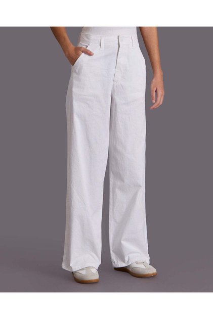 Senior Girls White Wideleg Pants