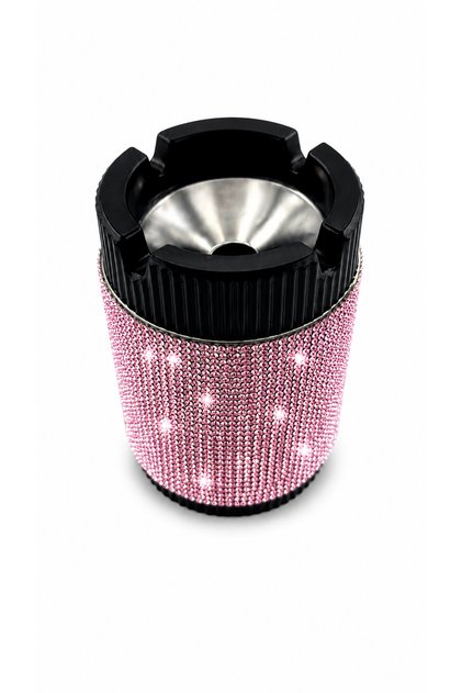 Premium Crystal Stone Ashtray | Metal Cover & Metal Inner Chamber | Suitable for Home, Office, and Vehicle Use | Decorative Table Ashtray