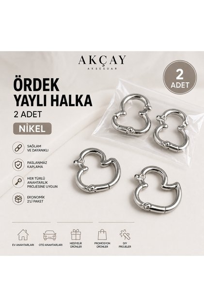 Ördek Yaylı Halka Açılır Anahtarlık Clips 2 adet