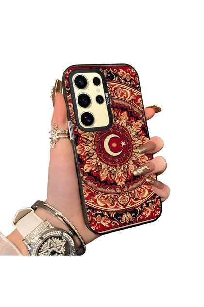 Samsung Galaxy S24 Ultra Compatible Hard Acrylic Back Silicone Edge Lens Protection Case