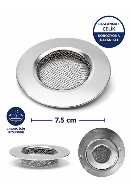 7.5 cm Paslanmaz Çelik Mutfak Lavabo Süzgeci Gider Filtresi