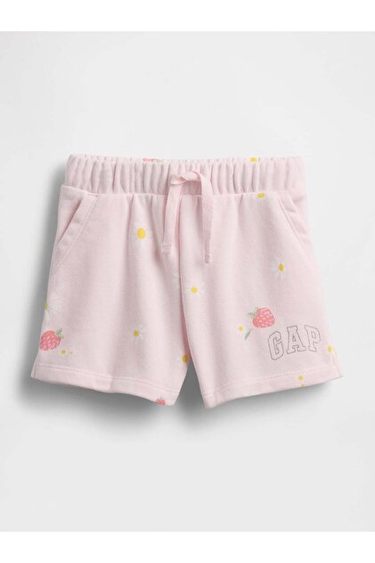 Kız Bebek Logo Pull-On Fransız Havlu Kumaş Şort Pembe