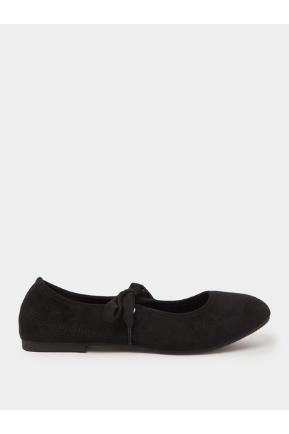 Black Lace-Up Detail Sneakerina
