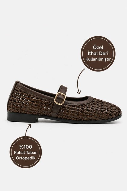 Women's Buckle-Ballet Shoes Straw Shoes Knitted Patterned Daily Summer Ballet Flats
