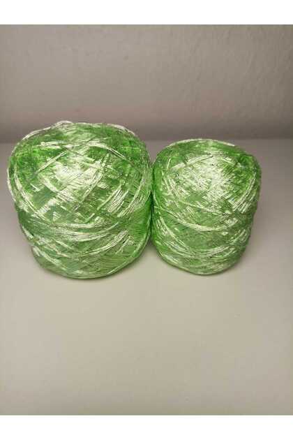 Fıstık Yeşili Renkli Küçük Pullu Floş Pul İp 150 Gr(100+50 Gr)
