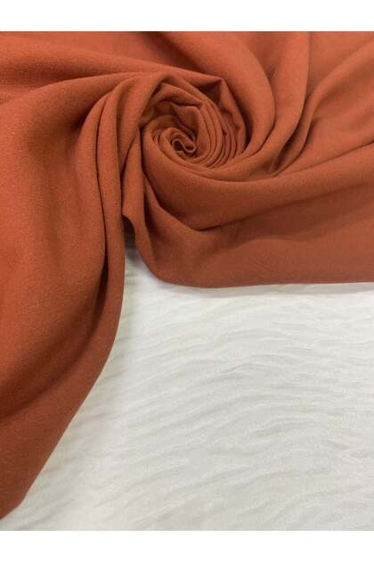 Draped Linen Fabric - Brick Color