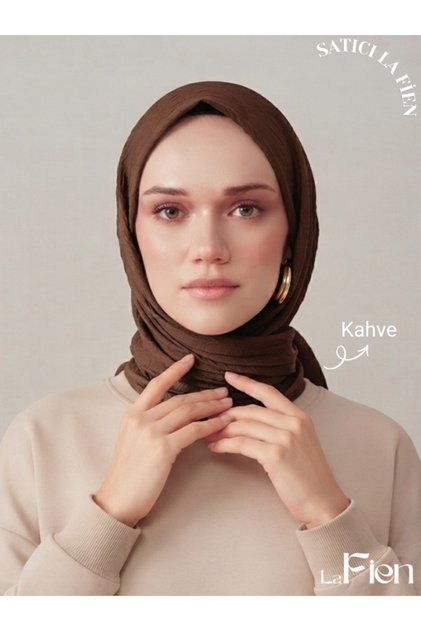 Tesettür Kadın Bambu Kraş Bej Eşarp