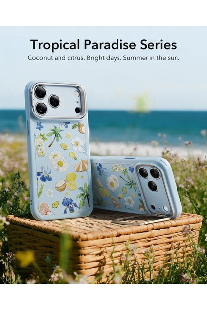 iPhone 17 Pro Max - 18 Pro Max Compatible Magsafe Enabled Stand Case - Summer Series (Floral Pattern)