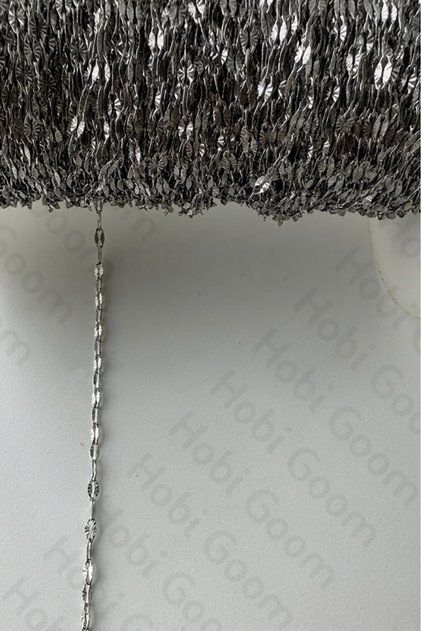 Silver Color Lip Chain for Jewelry Making/Production |   1 Meter