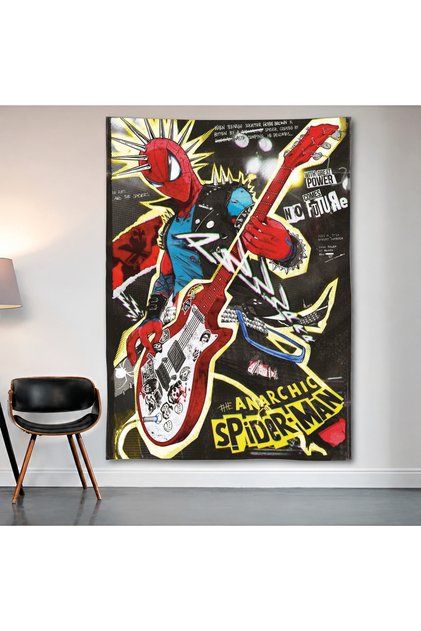 Spider-Man Vs Venom Wall Covering Wall Tapestry First Quality Satin Fabric Poster