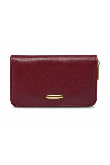 Vintage Leather Look Zippered Women's Wallet