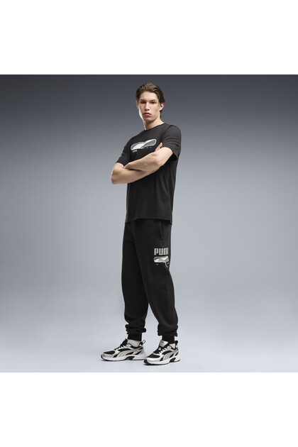 Pantaloni de trening din fleece pentru bărbați, cu logo sportiv