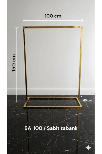 Askılık Altın rengi paslanmaz çelik Konfeksiyon Ayaklı Elbise Askılık Sabit 150x100x45