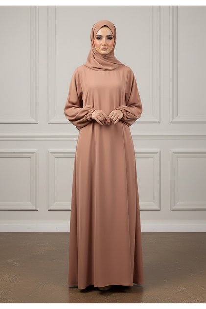 The Elegant Minimalist Bishop-Sleeve Abaya-889