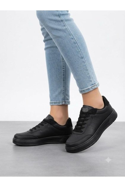 Women's Black Sneaker Daily Orthopedic Sole Walking Sports Shoes