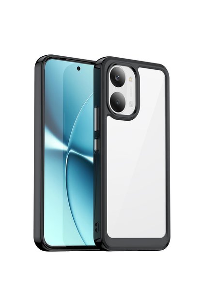Xiaomi Poco X8 Pro Max Case Camera Protected Shock Absorbing Transparent Back Cover Black
