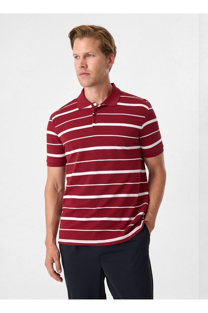 Bordo Erkek Regular Fit Çizgili T-Shirt BTS1007200000
