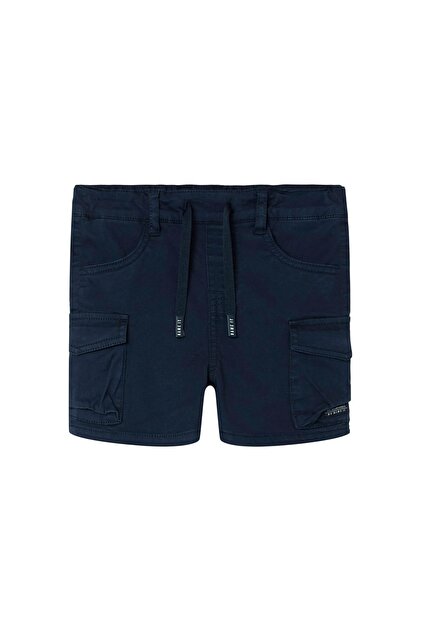 Pantaloni scurți din material pentru băieți 13225803 Bleumarin